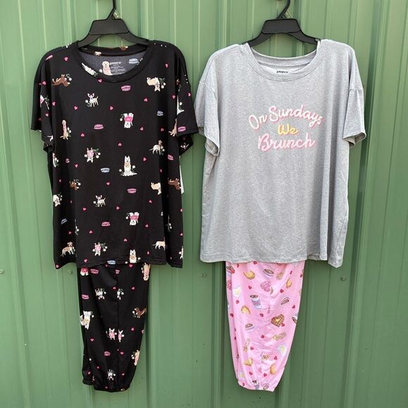 Women’s Ultra Soft Short Sleeve Pajama Lounge Sleep 2, 2-Piece Sets Size XL - Picture 1 of 12